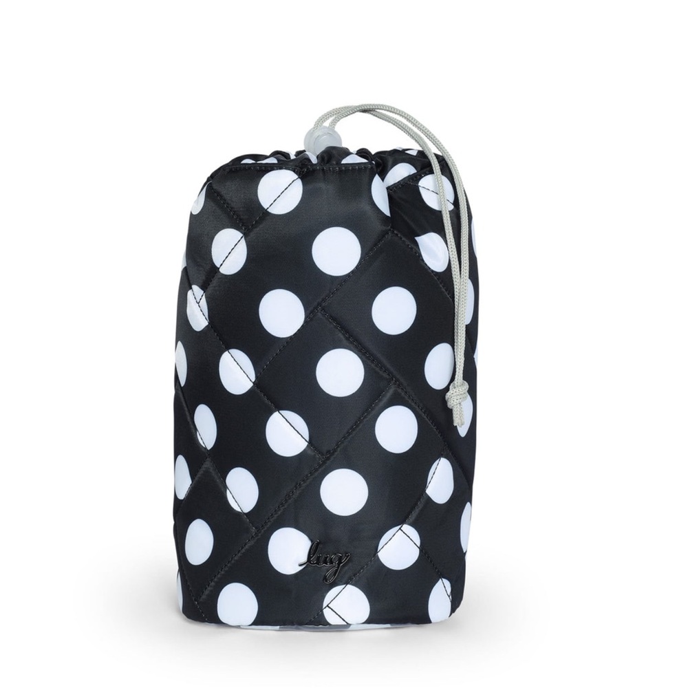 Lug Tumbler Storage Pouch in Black Large Dot NWT